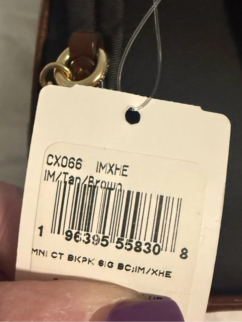Coach Mini Court Brown Monogram Backpack Bag Charm with Gold Tone Hardware! NWT
